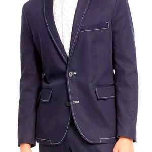 INC Men's Blazer Blue Size 2XL Slim-Fit Stretch Contrast Stitch